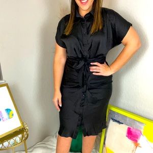 Wrap around Satin Dress